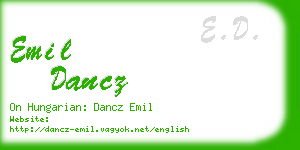 emil dancz business card